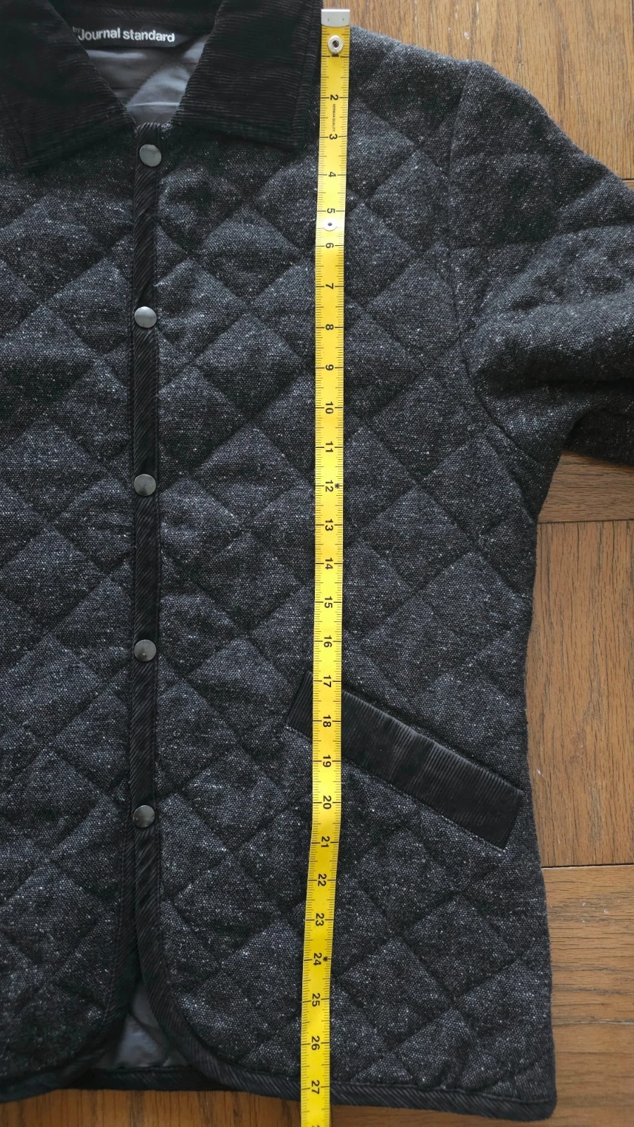 JOURNAL STANDARD Made in France Tweed Wool Blend Quilted Jacket Gray Medium - product detail image 16