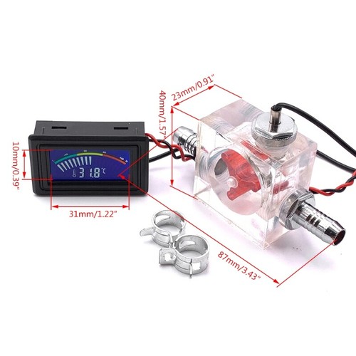 Thermomètre LED Pointeur Numérique 3 Voies Débitmètre pour Refroidisseur Liquide Refroidisseur - Photo 6/8