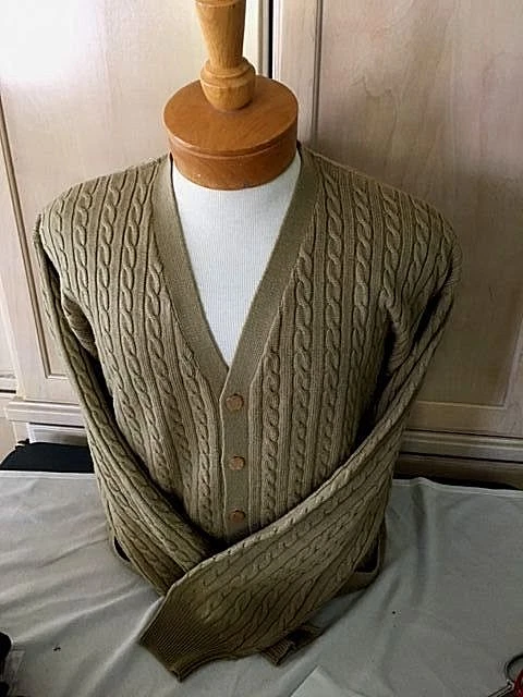New NWT Pringle L,XL,2XL Wool Mens Camel Cardigan Long Sleeve Sweater