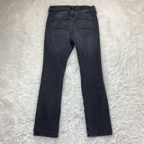 Hollister Jeans Mens 28x30 Black Slim Straight Distressed Destroyed Denim Punk - Picture 2 of 15