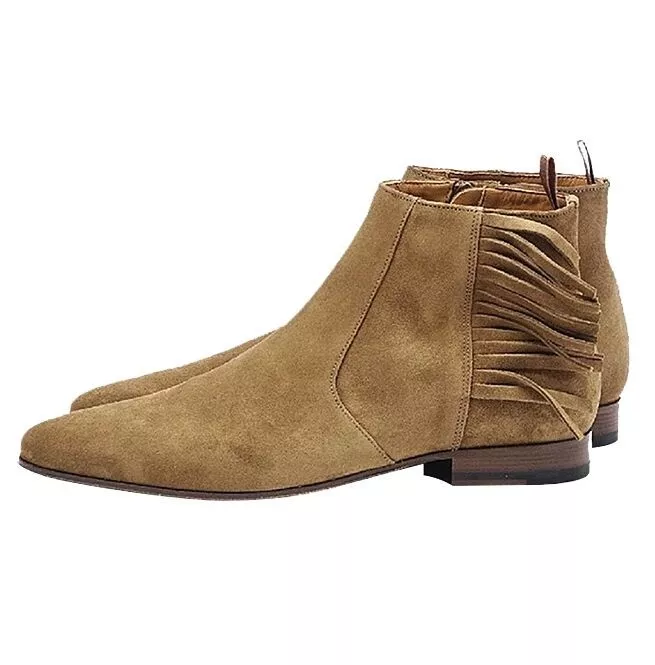 Mens pointed sale suede boots