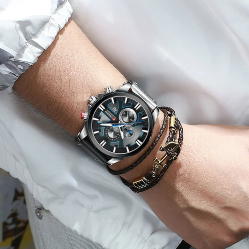 2025 CURREN Men Watch Men Military Sport Wristwatch Leather Quartz Watches New - Picture 6 of 27
