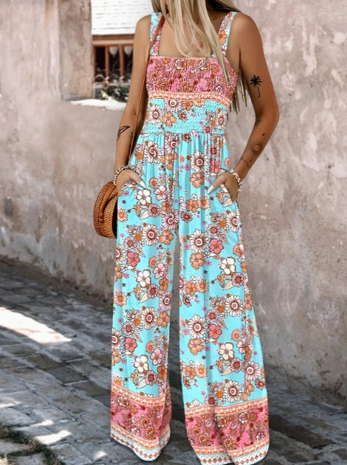 Jumpsuit bohemian look, verstellbare Träger, Sommeroutfit, bunt, Overall - Bild 3 von 4