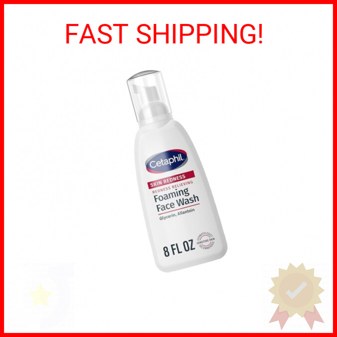 Cetaphil Redness Relieving Foaming Face Wash For Sensitive Skin, 8 Fl Oz, Gently