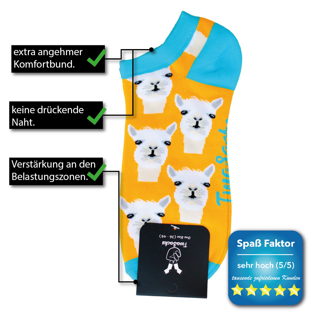 Modisch 3D Motivsocken Lustig Damen Mädchen Sneaker Socken Füßlinge Geschenk