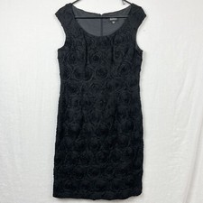 Adrianna Papell Sleeveless Sheath Dress Womens 8 Textured Professional Office