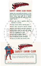 SUPERMAN SAFETY SWIM CLUB MEMBERSHIP CARD - VINTAGE REPRINT