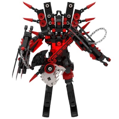 MOC Skibidi Toilet Titan Guitar Man Building Blocks Set