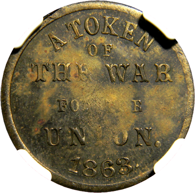 1863 New York Henry C. Montz, Civil War Token NGC MS 63 R-7 (21-4