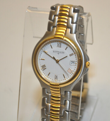 Wittnauer BE8190-9554 White Two-Tone Gold Plated Silver Date Women\'s Watch Wittnauer Be8190-9554 White Tone Gold Quartz 35.5mm Dress  main image 4
