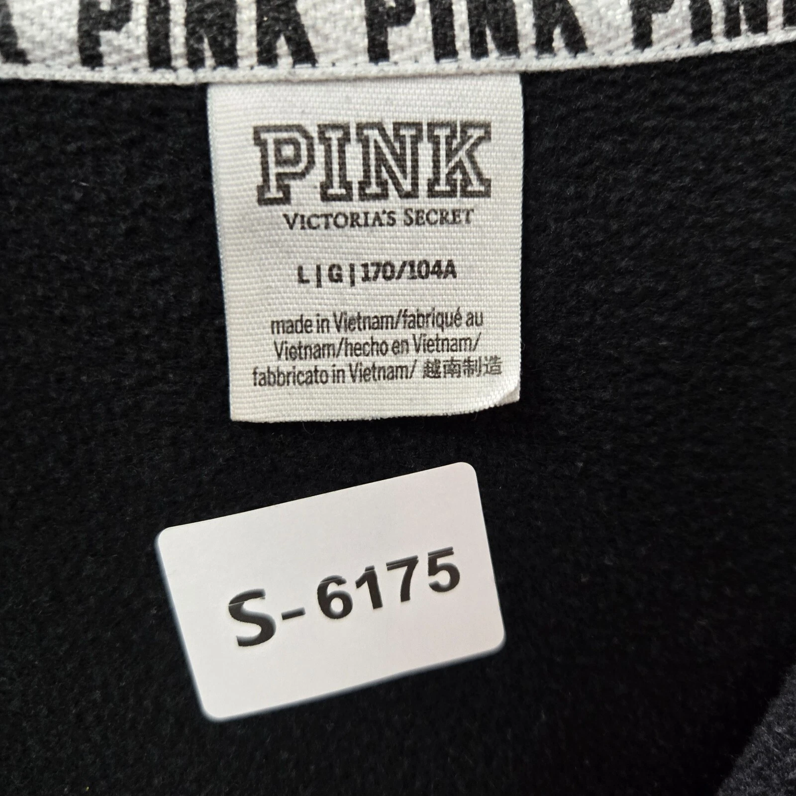 victoria-secret-vs black logo 1/4 zip long sleeve mock sweatshirt