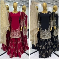 Indian Pakistani Beautiful Designer Party Wear Sharara Plazzo Salwar Kameez Suit