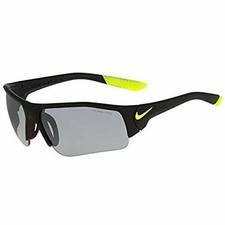 NEW Nike Skylon Ace XV Jr Matte Black Volt Sunglasses with Silver Flash Lens