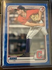2020 Bowman Draft Base Paper Blue #BD-115 Tanner Burns /150- Cleveland Indians
