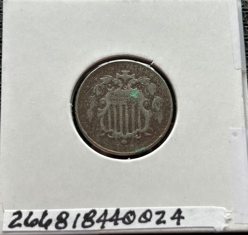 1869 SHIELD NICKEL 77-16/100 GRAIN COMPOSTION NICKEL THREE-CENT PIECE. - Picture 3 of 4