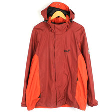Veste homme JACK WOLFSKIN TEXAPORE taille M à capuche rouge imperméable à cap...