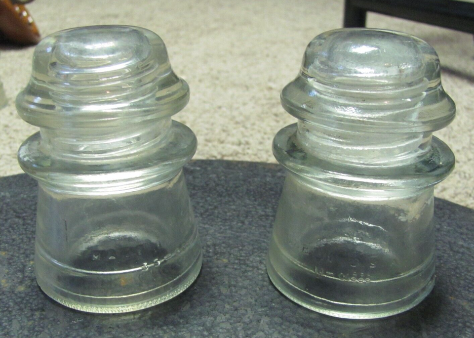 Hemingray17 Clear Vintage Glass Insulators (x2) eBay
