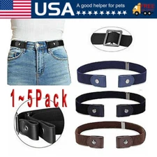 Men Women Buckle-free Elastic Invisible Waist Belt for Jeans No Bulge Hassle