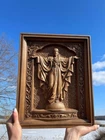 Sacred Heart Jesus arms extended wood carved christian icon religious  art work