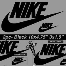 2pc Lot XL Set Iron On Black HTV Nike Word & ...