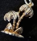 Vintage silver charm paradise island palm trees coconut jump ring gift boxed