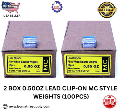 100PCS LEAD CLIP-ON WHEEL BALANCE WEIGHT 0.50OZ MC STYLE (ALUMINUM WHEEL)