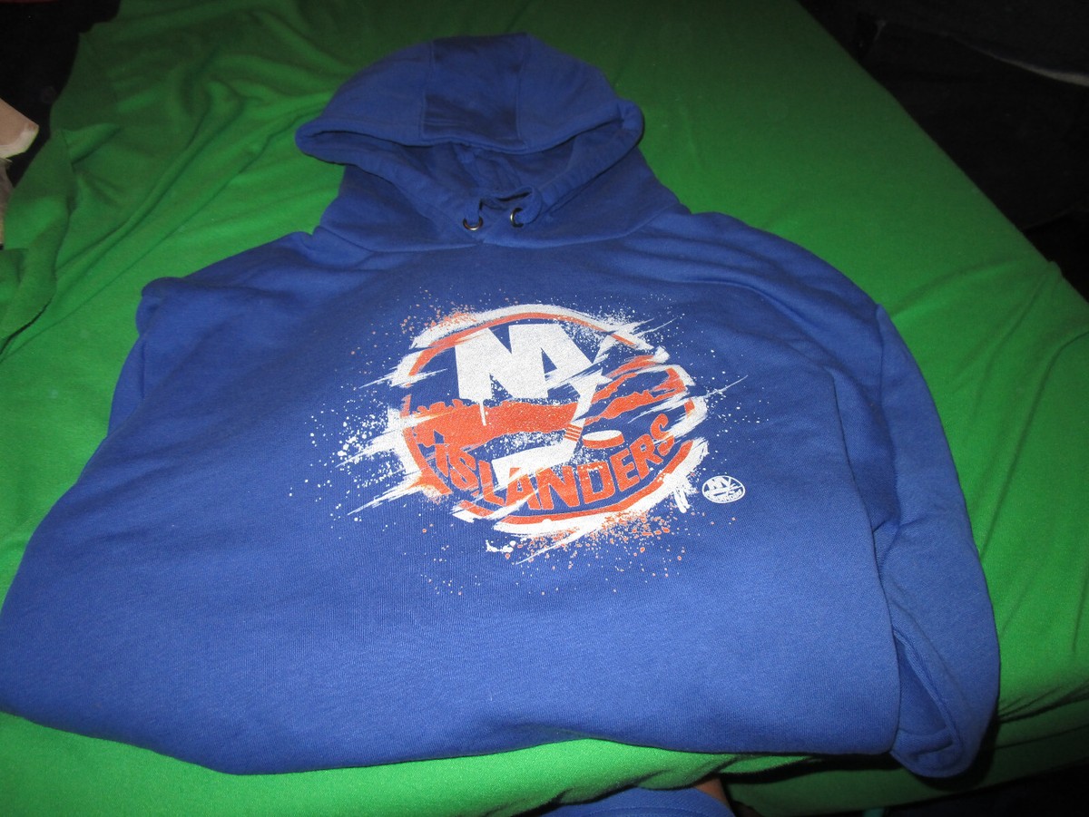 NEW NHL NY ISLANDERS MENS HOODIE HOODED SWEATSHIRT SPLASH LOGO
