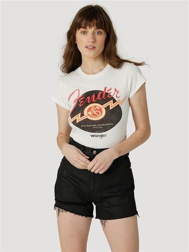 T-SHIRT DONNA FENDER X WRANGLER RETRÒ SHRUNKEN CON CAPPELLO NUOVA ETICHETTATA - Foto 6 di 11