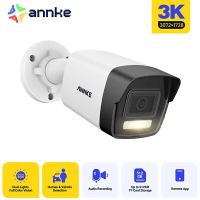 ANNKE 5MP PoE Security IP Camera Audio Recording Color Night Vision Outdoor IP67