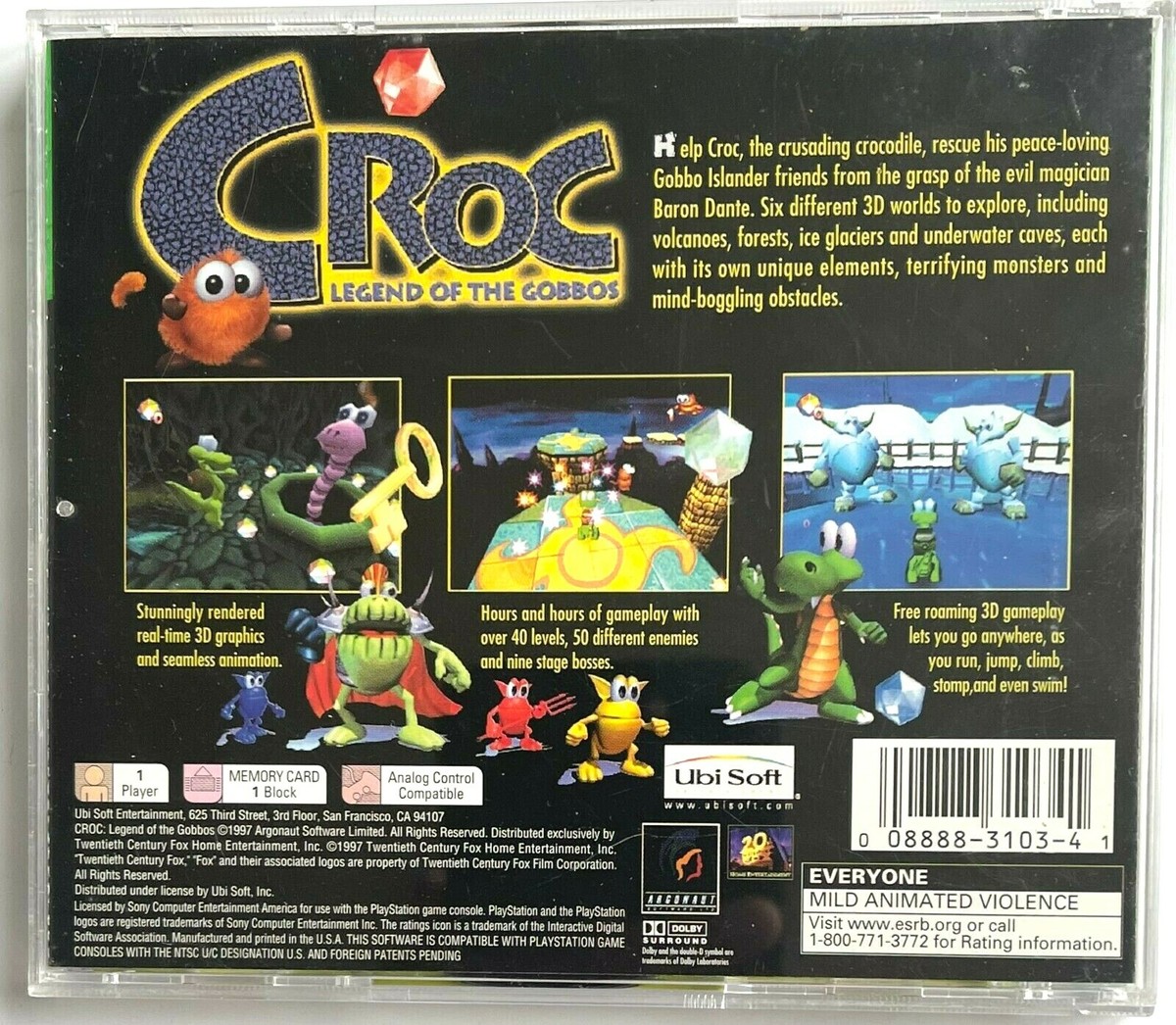 VINTAGE PS1 SONY PLAYSTATION CROC 