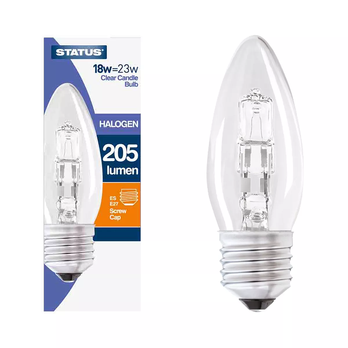 5 x Status 18w ES E27 Energy Saving Halogen Dimmable Candle Light