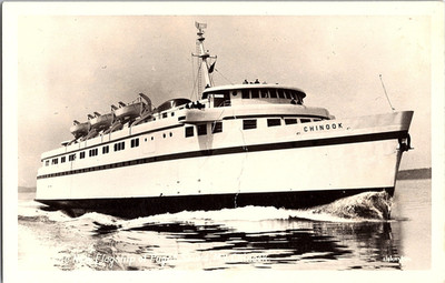 c1940er RPPC Fähre CHINOOK Puget Sound Washington Foto Postkarte