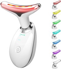 7 in 1 Face Massager Tool, Red Light Therapy for and Small, White-sliver