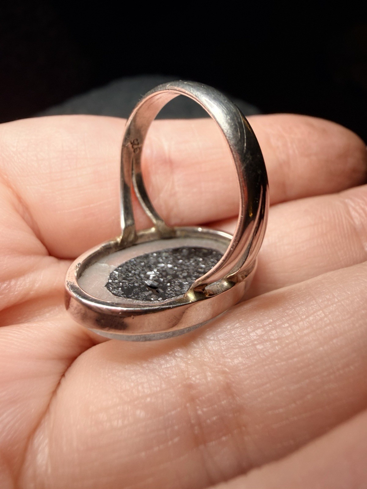 Boulder Opal Pyrite Quartz Statement Ring 925 Ste… - image 18