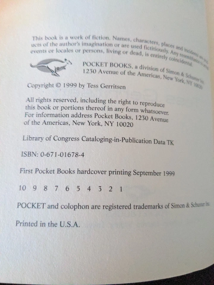 Uncorrected Proof - Gravity by Tess Gerritsen 1999 PB ARC - Image 4 of 4