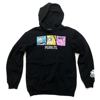 Peanuts Comic Strip NEON Hoodie Snoopy Woodstock Adult Size M Medium Sweatshirt