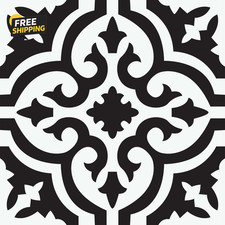 Parma Peel Stick Floor Tiles, Black