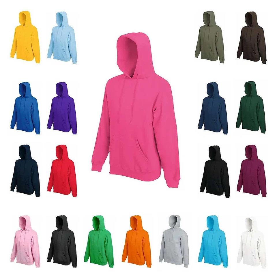 Fruit of the Loom Hoodie Soft Cotton Blend Double Hood Classic Hoody Sizes S–2XL - Image 2 of 4