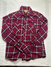 Wrangler Retro Men's Plaid Flannel Western Snap Long Sleeve Shirt Pockets M