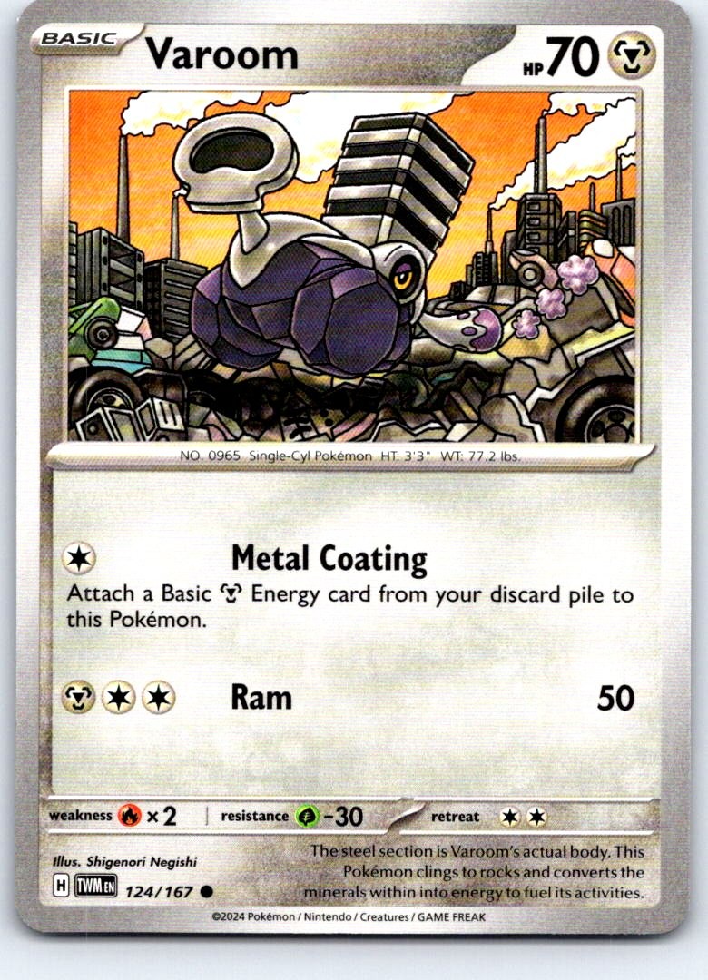 Varoom 124/167 Common Twilight Masquerade Pokemon Near Mint