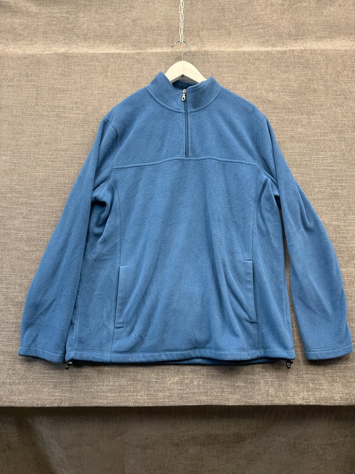 Croft & Barrow Extra Soft Arctic Fleece Jacket Mens Large Blue Quarter Zip