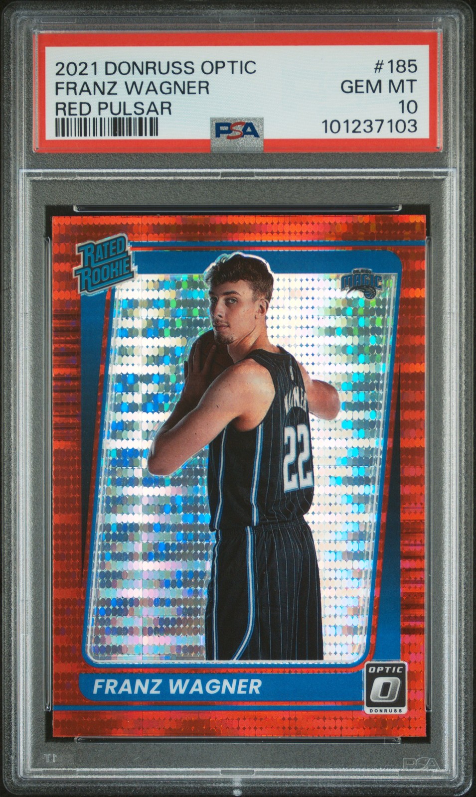 2021 PANINI DONRUSS OPTIC RED PULSAR #185 FRANZ WAGNER PSA 10