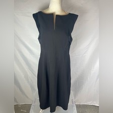 Halston Career Office Minimalist Black Dress Size 14 NWT