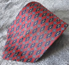 Vintage Christian Dior Tie 100% Silk Geometric Red Blue WPL125 USA Made