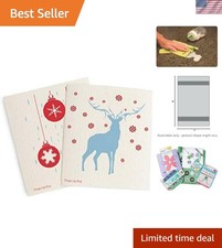 2-Pack Eco-Friendly Swedish Dishcloth   Durable  Biodegradable for All Surfaces