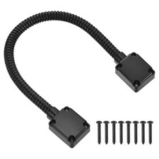 Armored Door Cords with Aluminum End Caps Set 16" Length 0.6" OD, Black