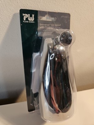 PW Plumb Works Universal Tub Spout With Diverter. Chrome. 679-0336. New