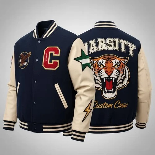 Custom Embroidered Varsity Jacket Personalized Letterman Jacket Name & Logo - product listing photo
