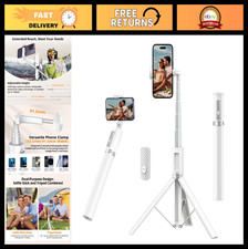 55" Selfie Stick Tripod, All-in-one Extendable Aluminum Phone Tripod with