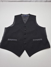 Neil Allyn Suit Vest Mens M Black Wool Tuxedo Dress Formal Wedding USA